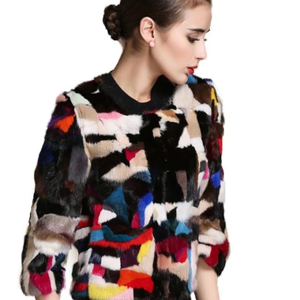 Multicolor Patchwork Women's Jacket - image 3